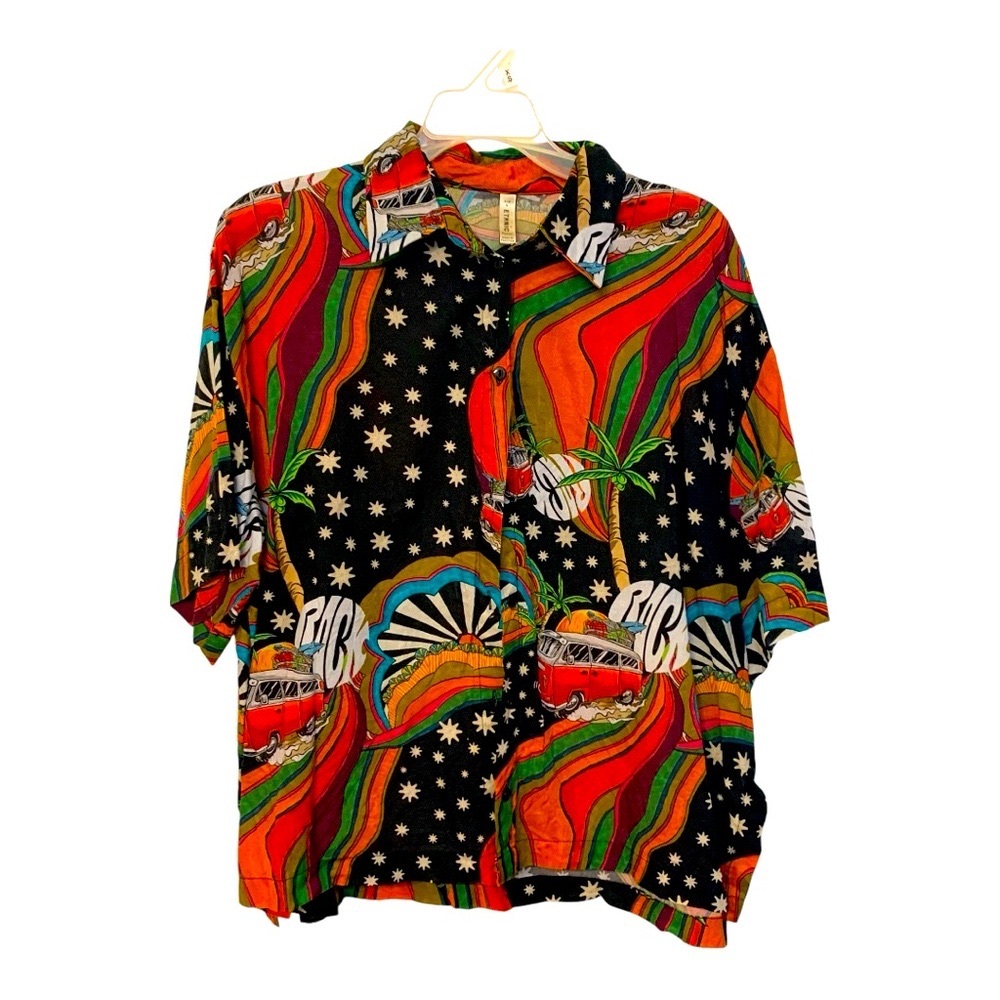 ETHNIC Fuzion Button Down Top